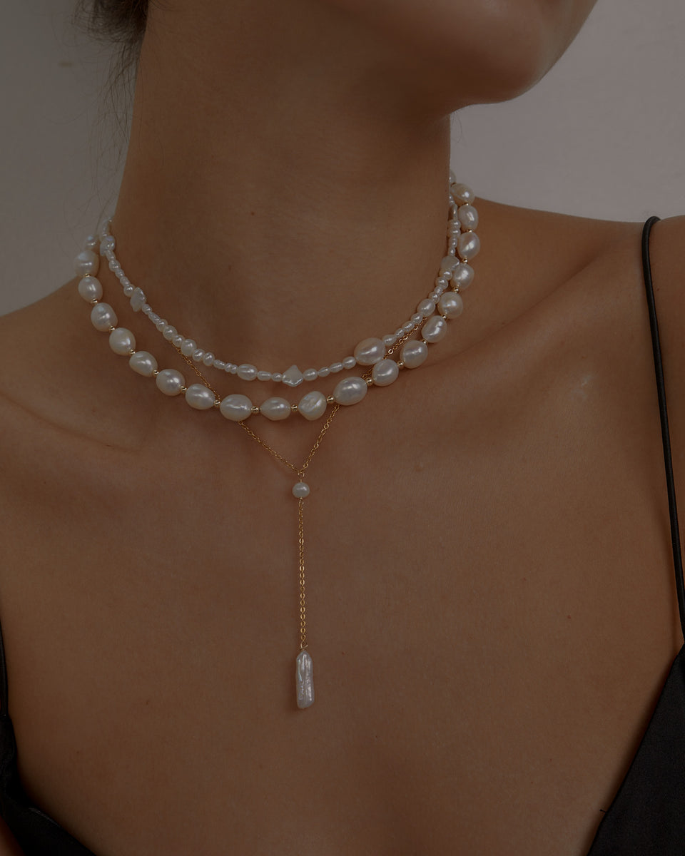 Gold-Filled Baroque Pearl Pendant Necklace | Midori Jewelry Co. 18/45cm