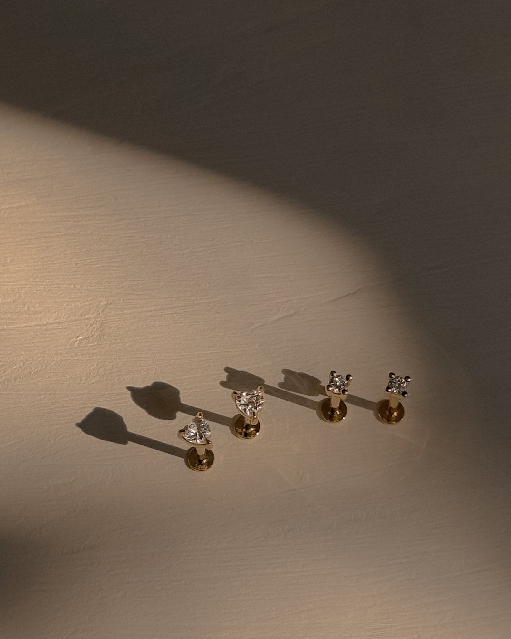 Amora Heart Cartilage Flatback Stud - Midori Jewelry Co.