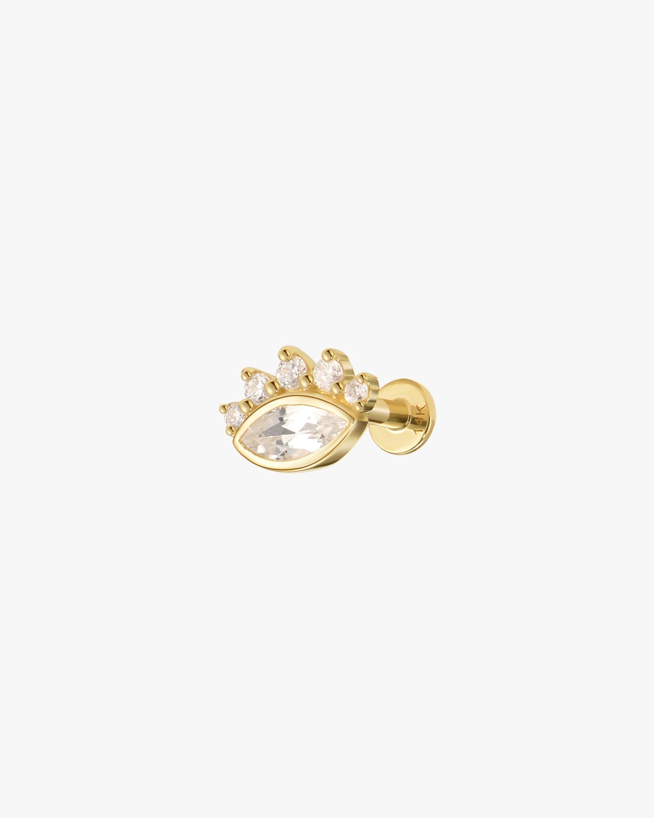 Angel Eye Flatback Stud in 14k Gold - Midori Jewelry Co.