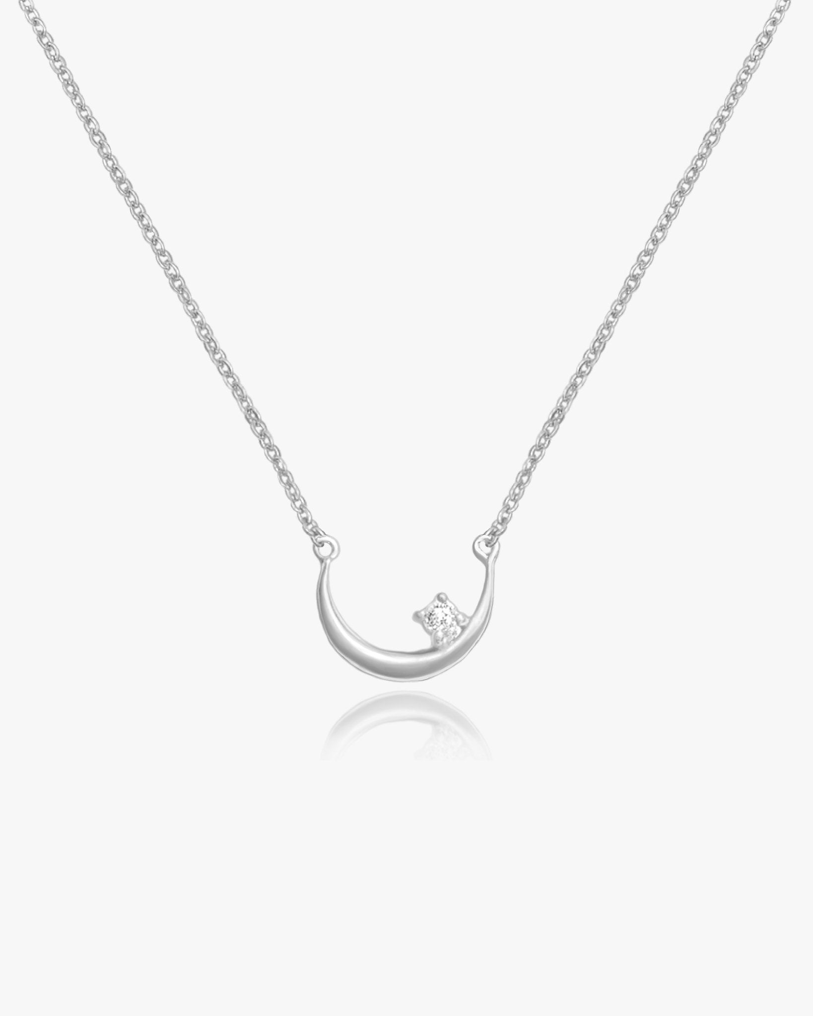 Crescent Moon Choker in Silver - Midori Jewelry Co.