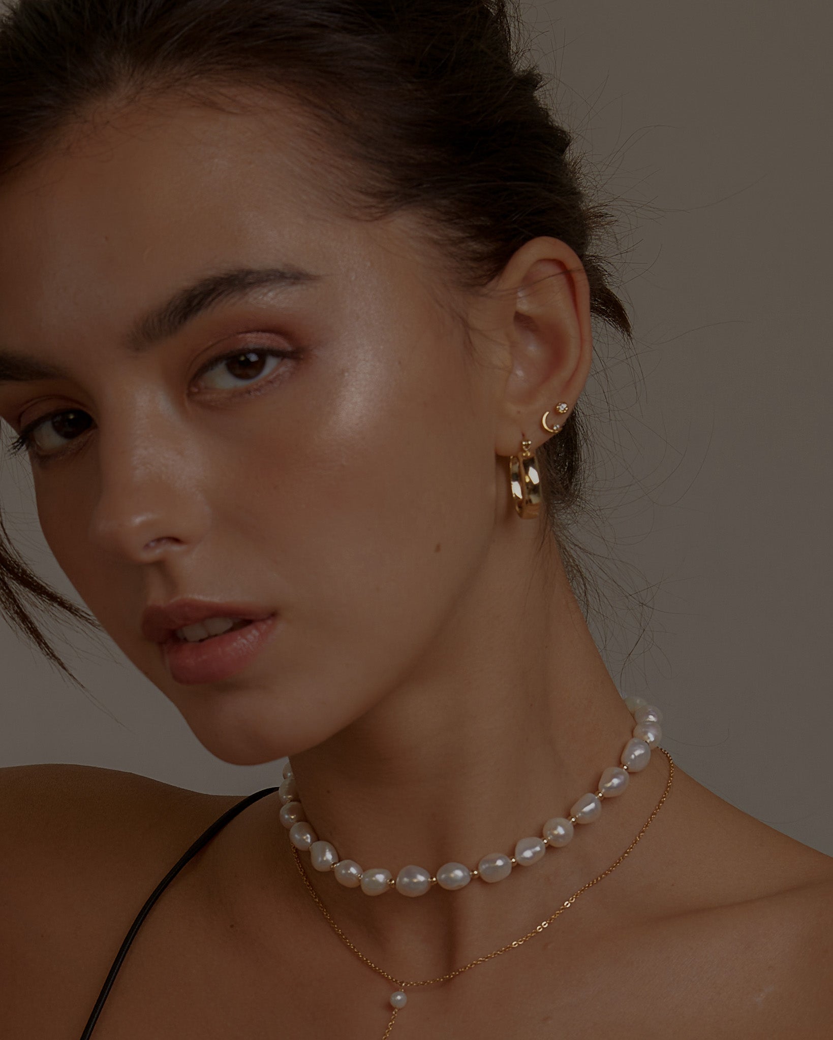 Crescent Moon Stud (Ready to Ship) - Midori Jewelry Co.