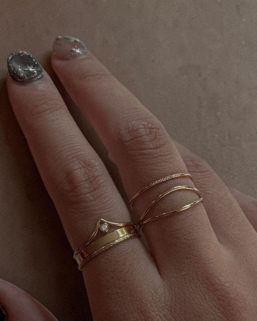 Half Pavé Band Ring - Midori Jewelry Co.