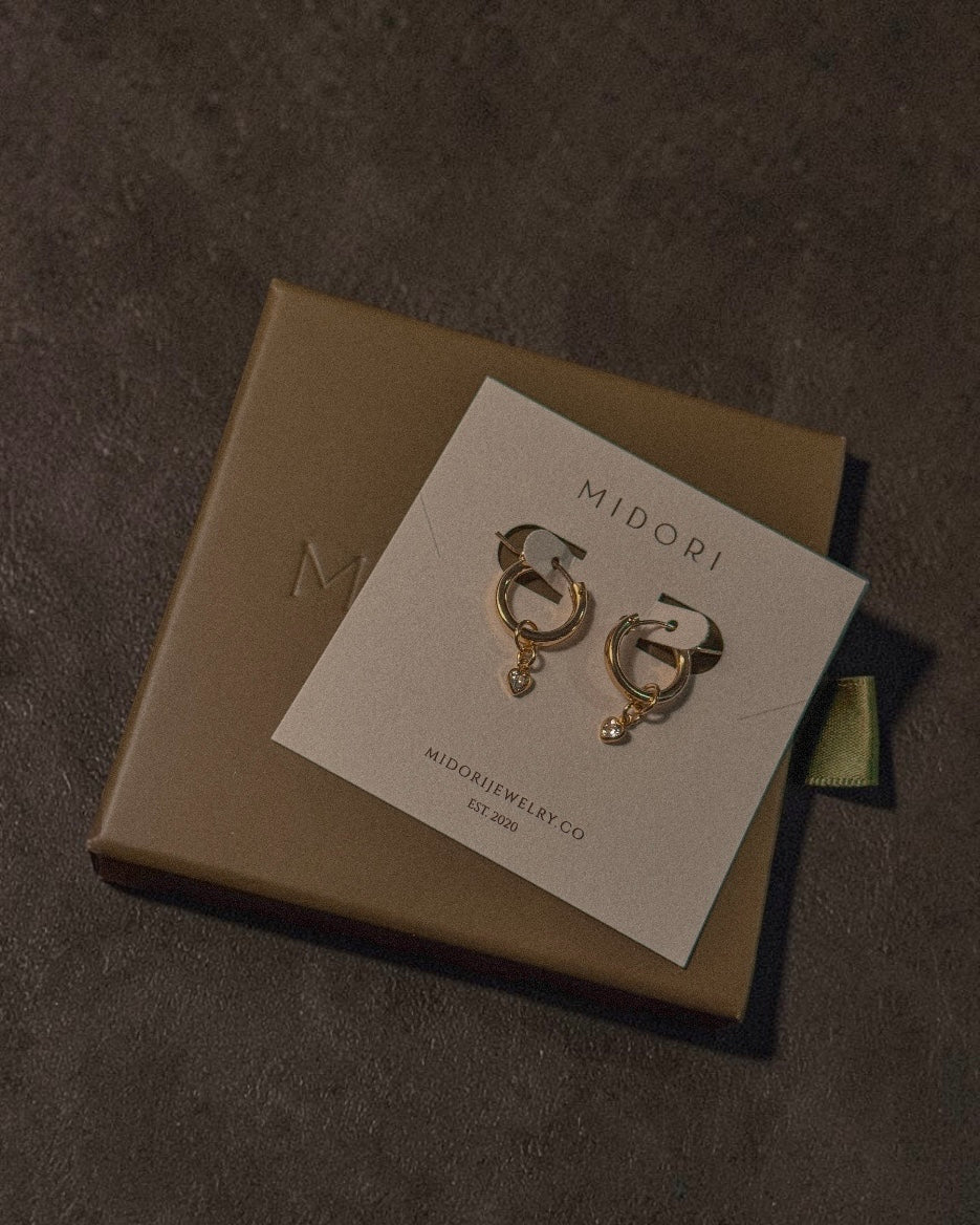 Heart Gemstone Charm - Midori Jewelry Co.