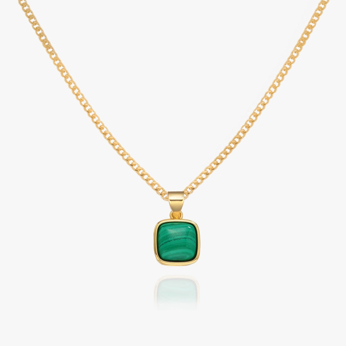 Gold-Filled Malachite Pendant Necklace | Midori Jewelry Co
