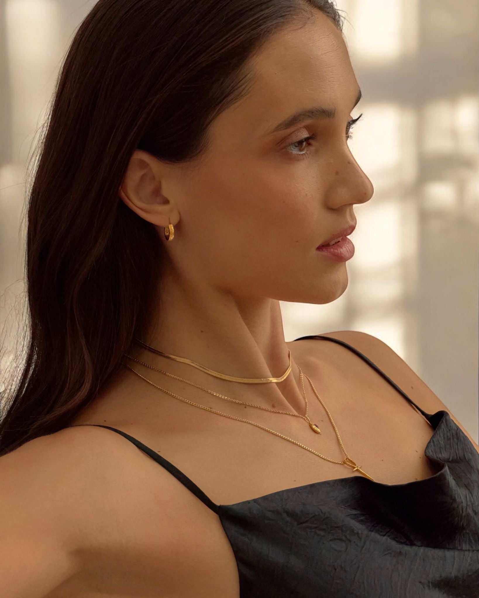 Mantra Medium Hoops - Midori Jewelry Co.