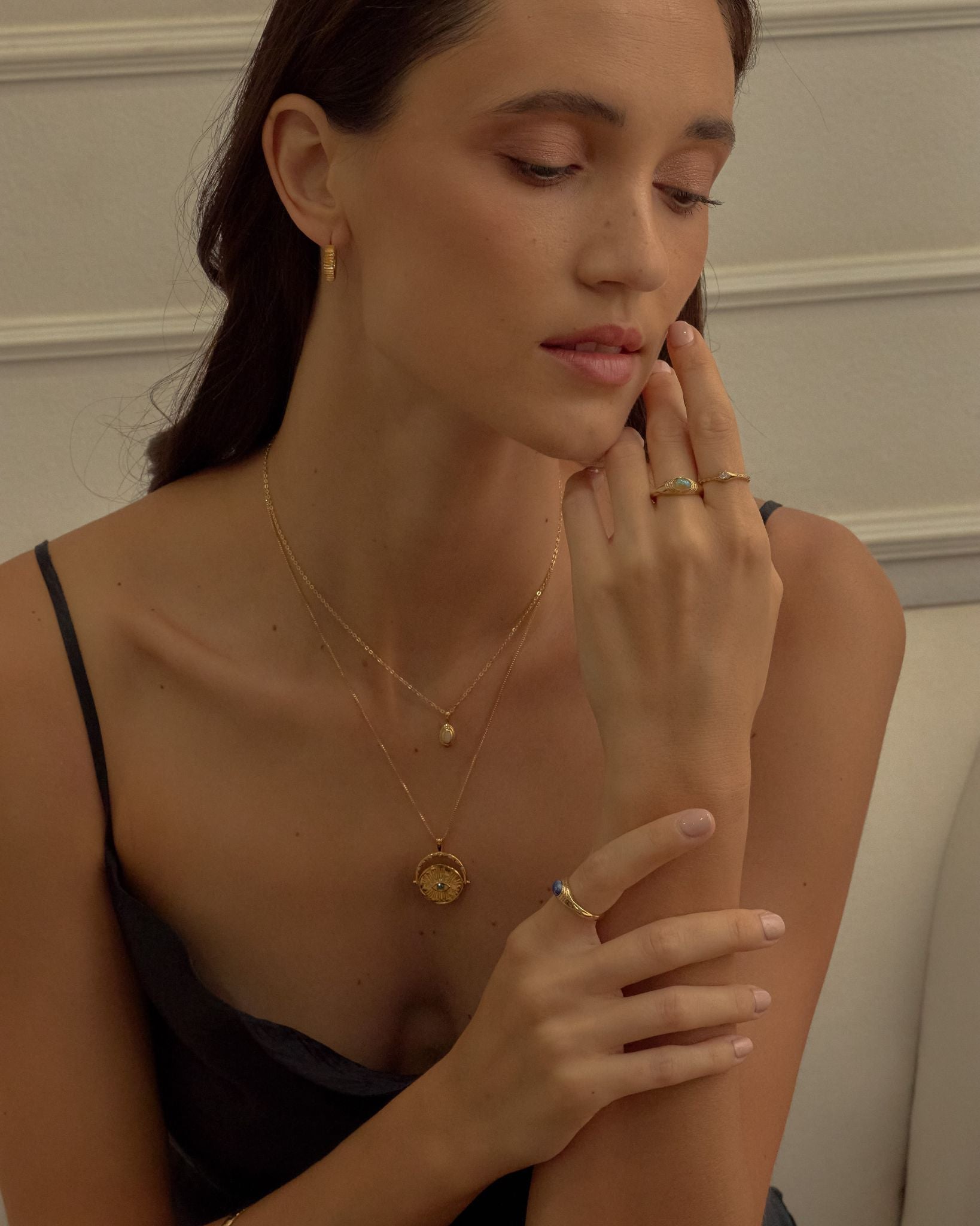 Mantra Medium Hoops - Midori Jewelry Co.