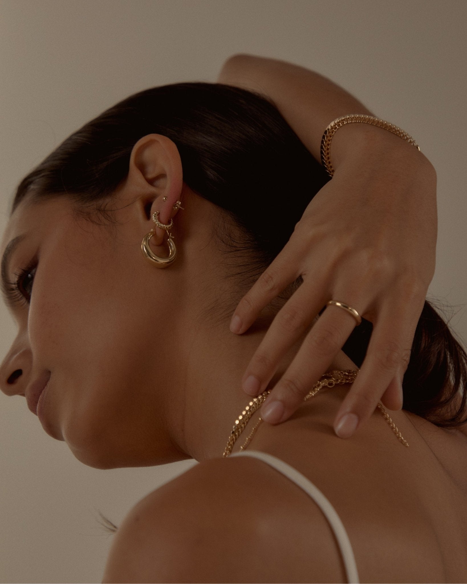 Mini Croissant Hoops - Midori Jewelry Co.