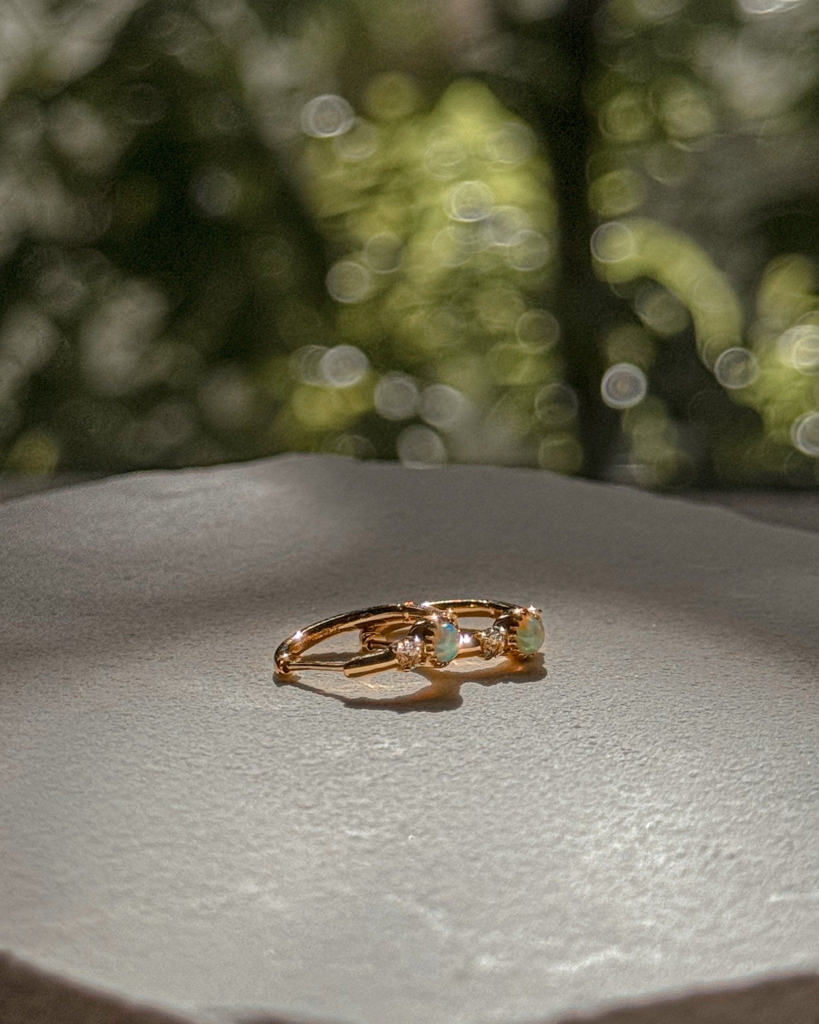 Nebula Opal Hoop (Ready to Ship) - Midori Jewelry Co.