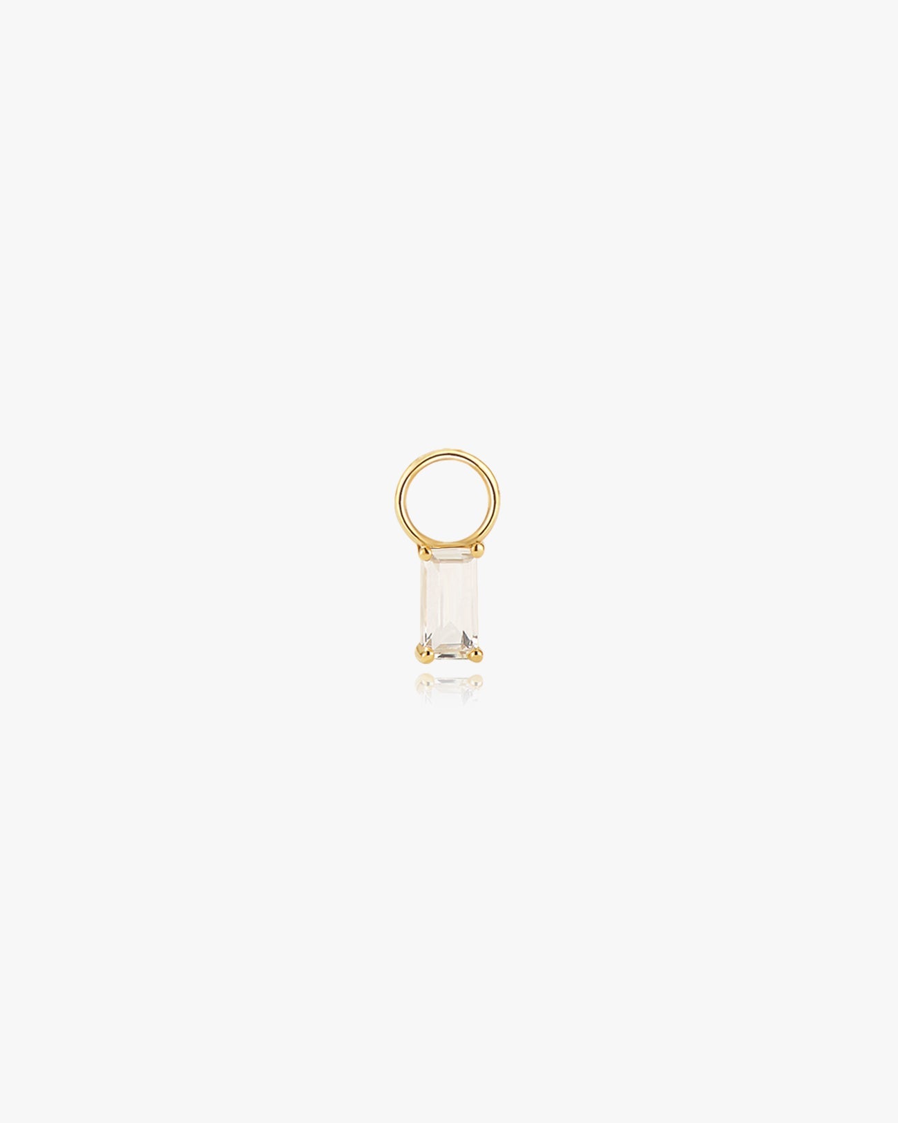 Rectangle Hoop Charm White Topaz - Midori Jewelry Co.