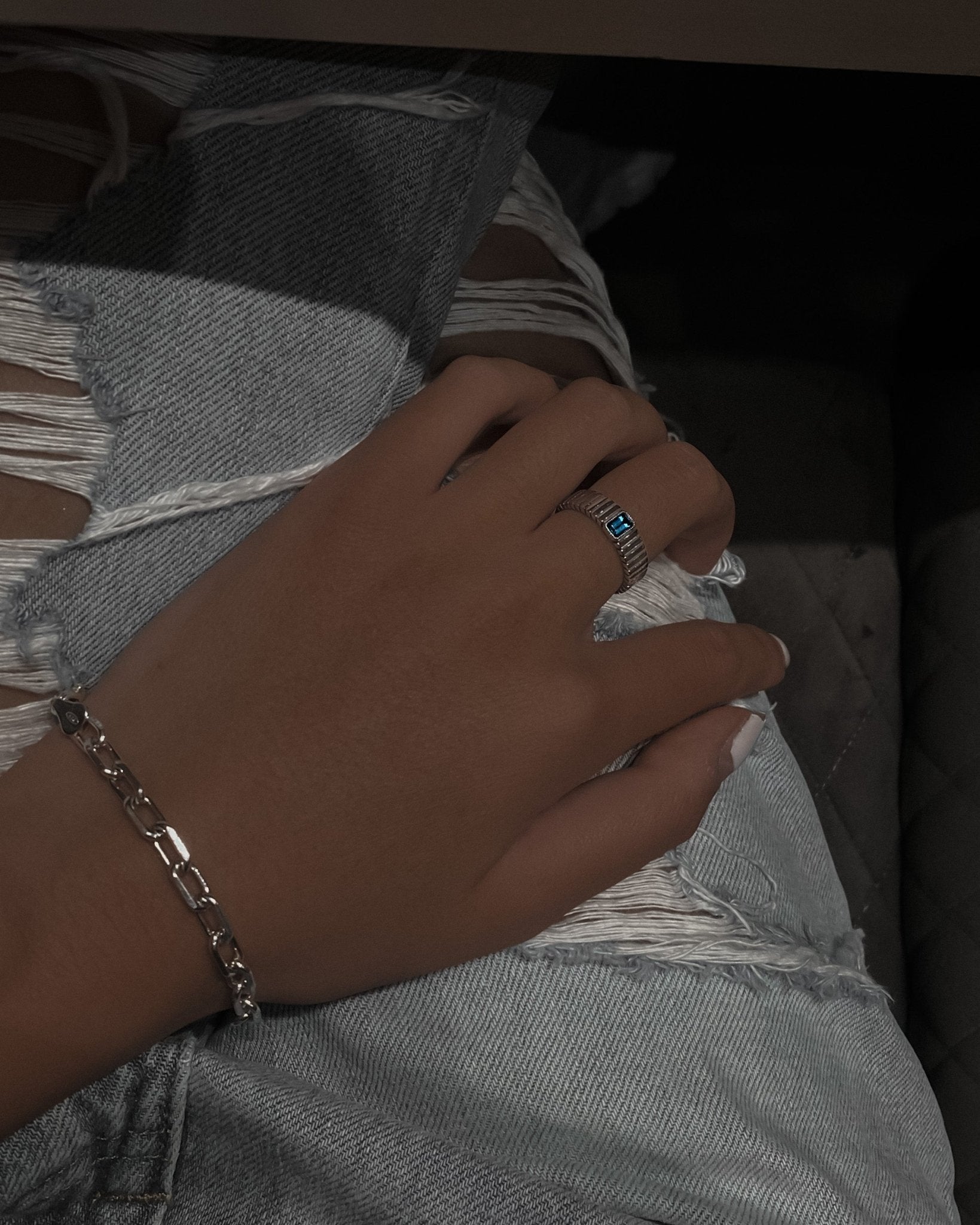 Saturn Ribbed Ring (Ready to Ship) - Midori Jewelry Co.