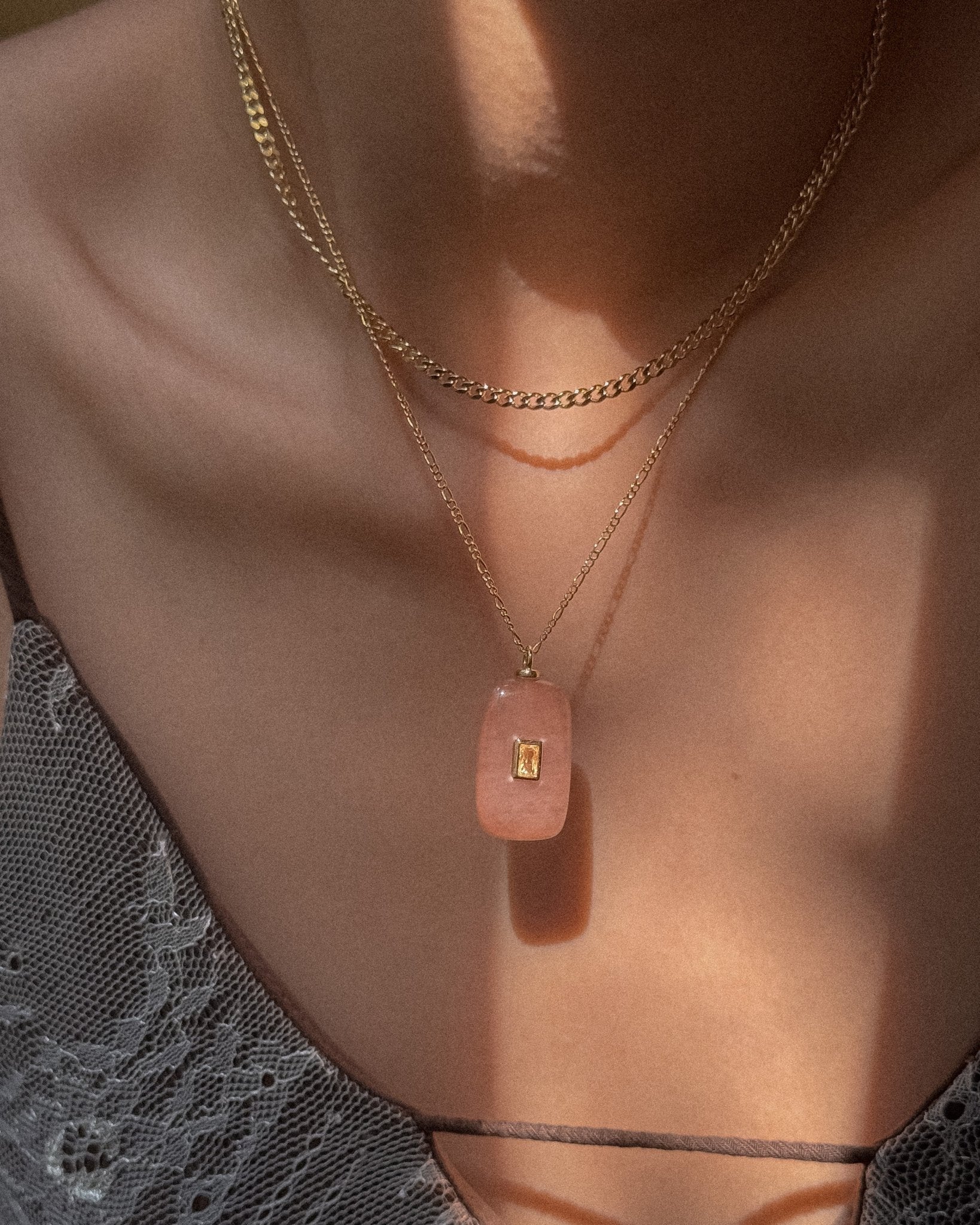 Sunstone Pendant Necklace - Midori Jewelry Co.