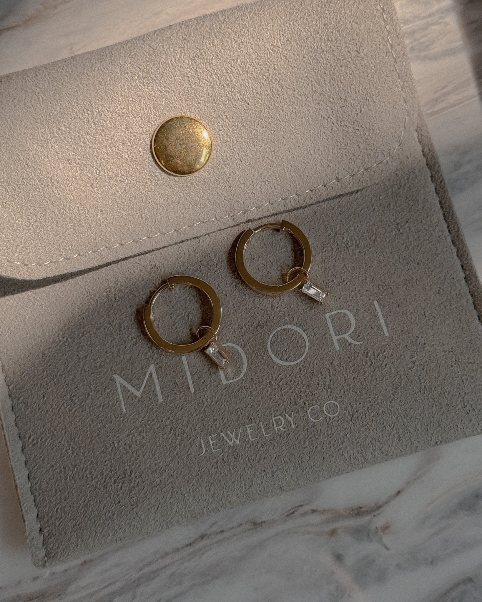 White Topaz Hoop Earring - Midori Jewelry Co.
