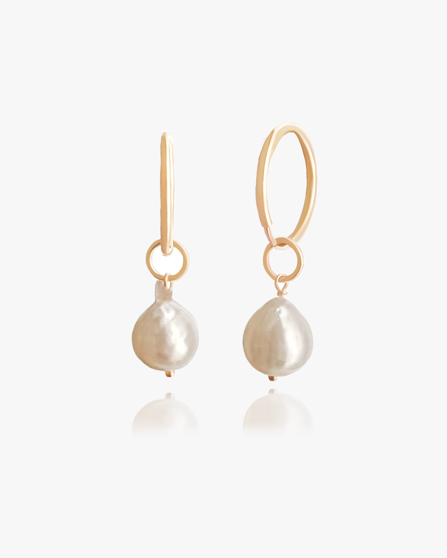 Akoya Pearl Hoop Earrings / Gold-Filled - Midori Jewelry Co.