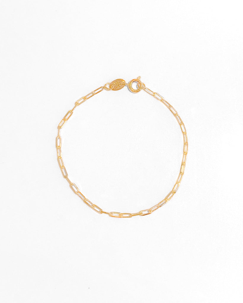 Aubrey Mini Paperclip Chain Bracelet / Gold-Filled - Midori Jewelry Co.