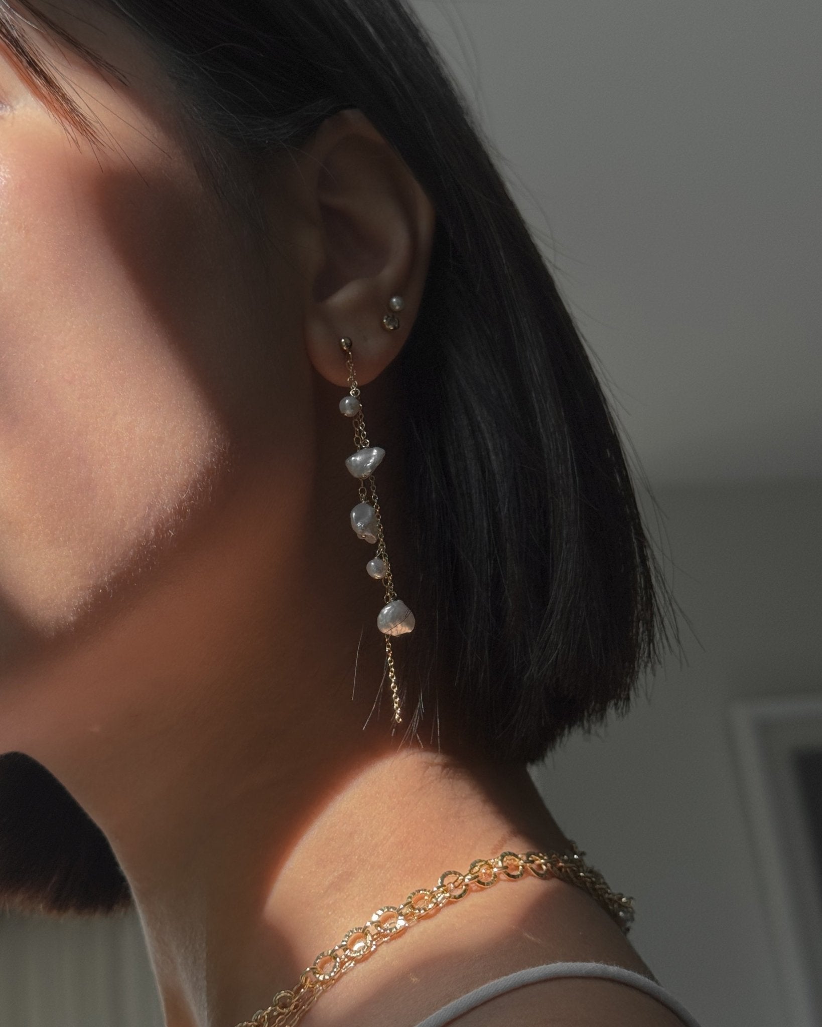 Blythe Pearl Drop Earrings / Gold-Filled - Midori Jewelry Co.