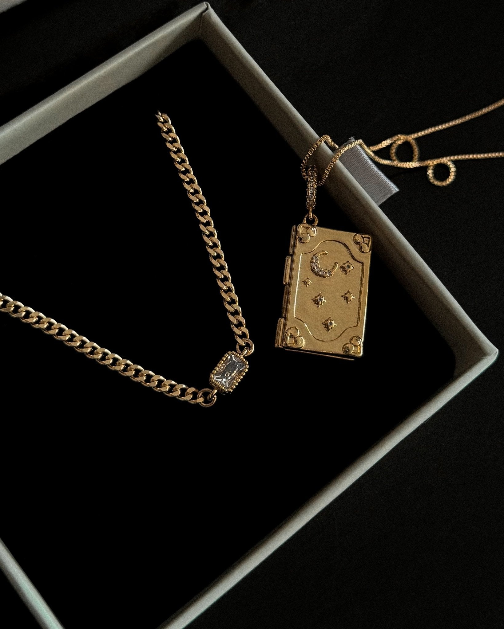 Celestial Book Locket Necklace / Gold-Filled - Midori Jewelry Co.