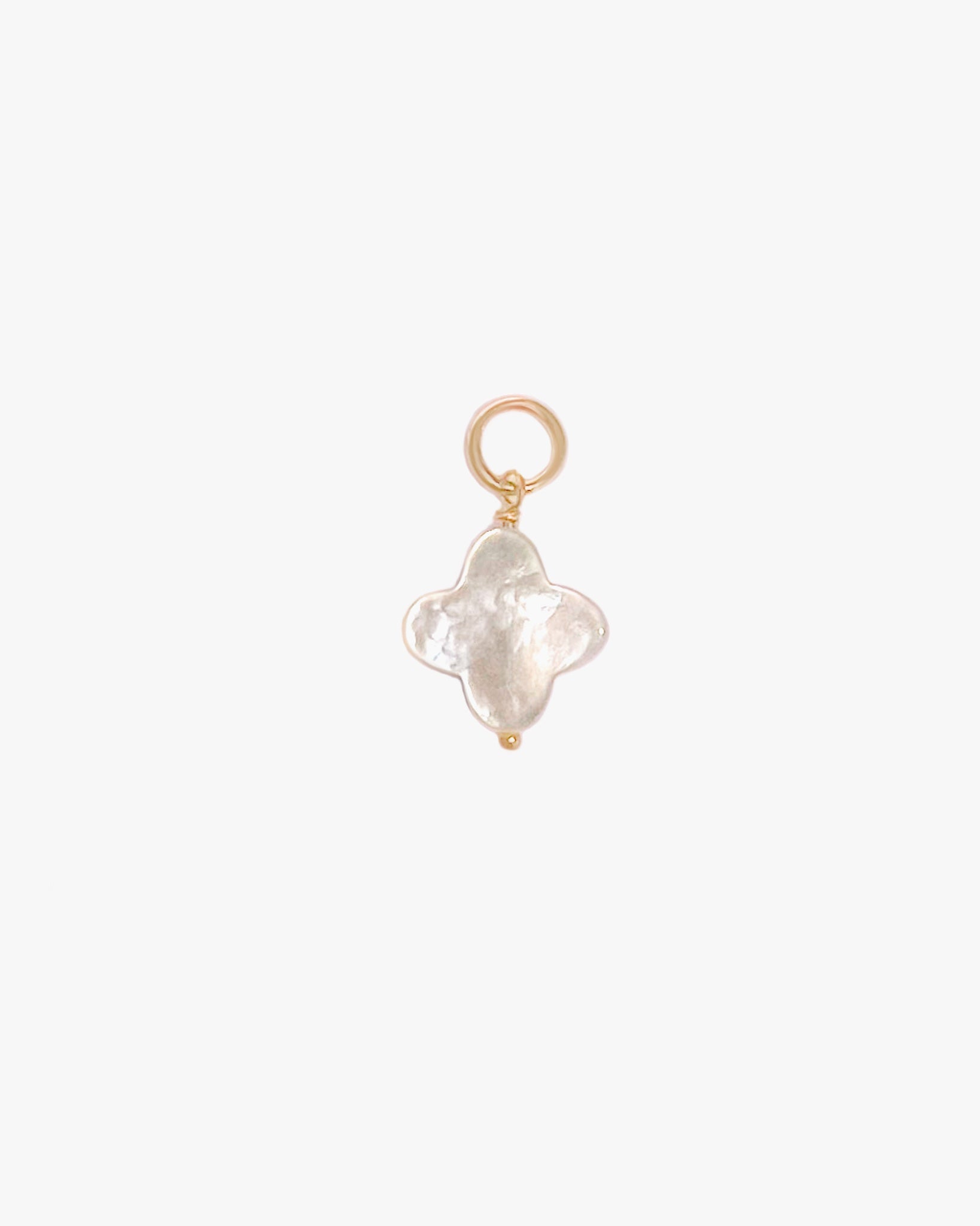Clover Mother of Pearl Charm / Gold-Filled - Midori Jewelry Co.