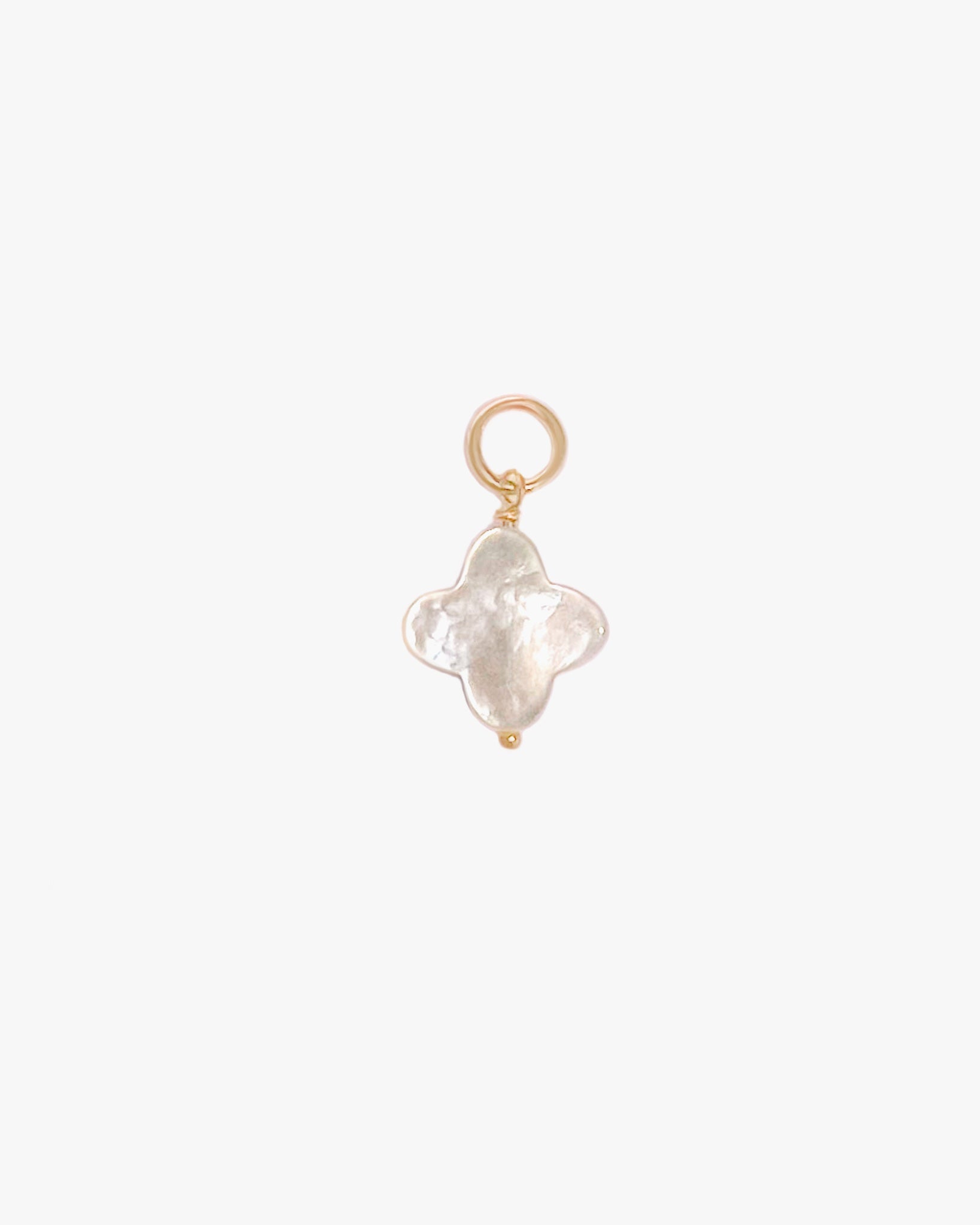 Clover Mother of Pearl Charm / Gold-Filled - Midori Jewelry Co.
