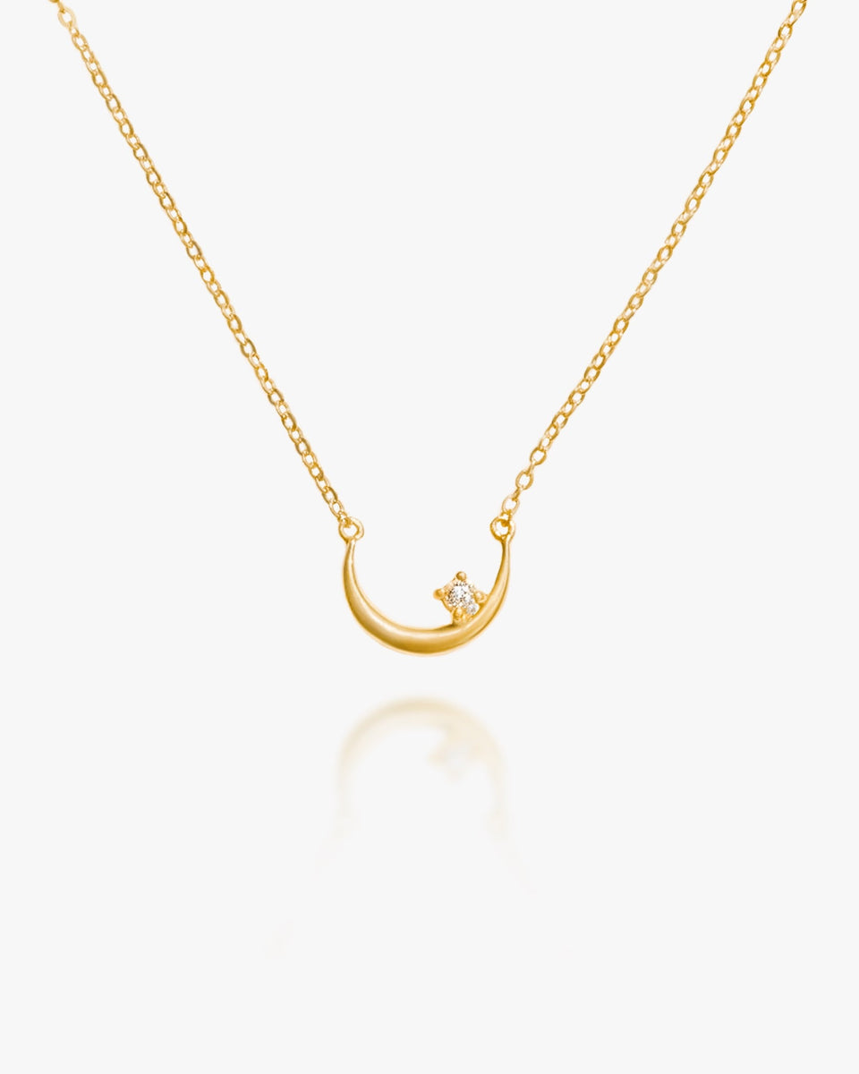 Crescent Moon Pendant – Negru Jewelry - Shop Gold Jewelry Online