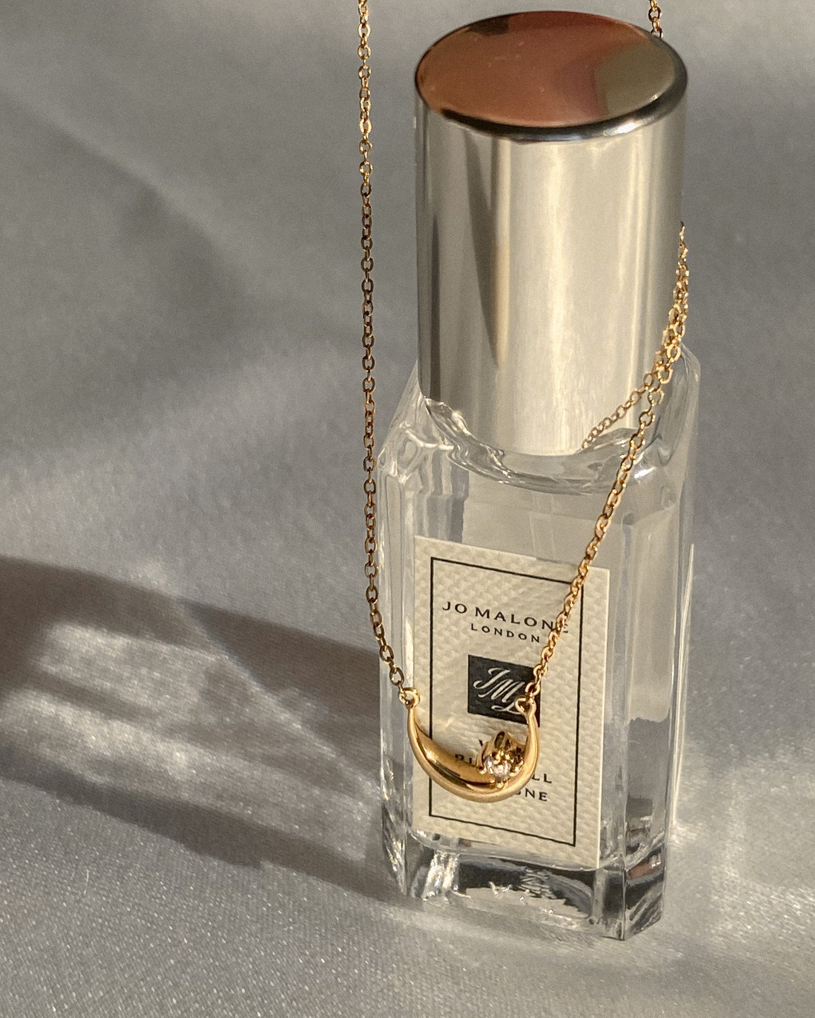 Pendant Necklace Crescent Moon Choker Necklace / Gold Vermeil Midori Jewelry Co.