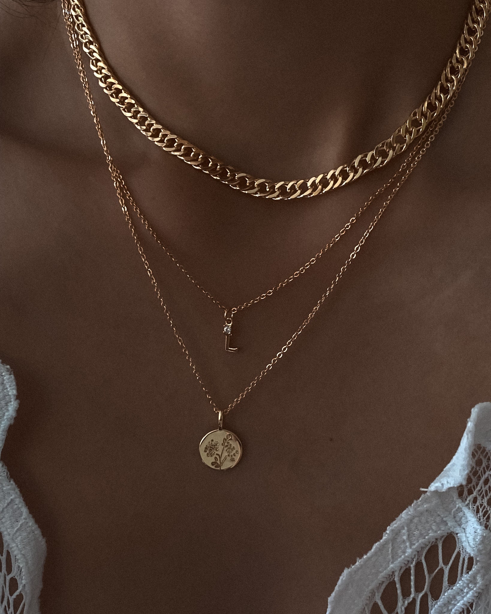 Double Cuban Chain Choker Necklace / Gold-Filled - Midori Jewelry Co.