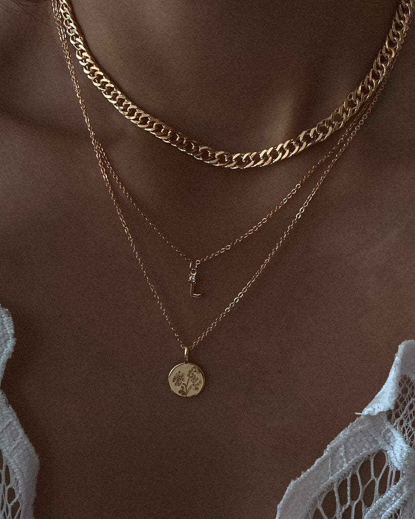 Double Cuban Chain Choker Necklace / Gold-Filled - Midori Jewelry Co.