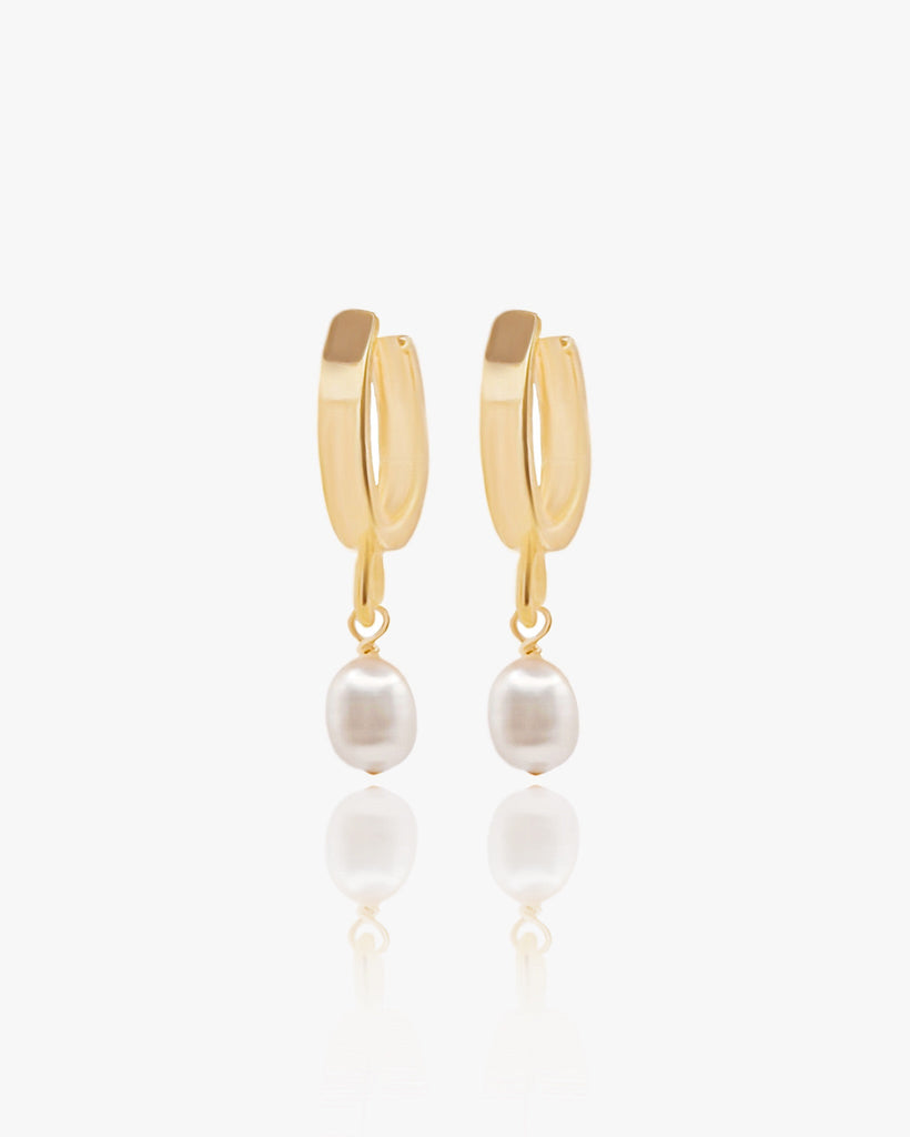 Elia Petite Pearl Hoops / Gold-Filled - Midori Jewelry Co.