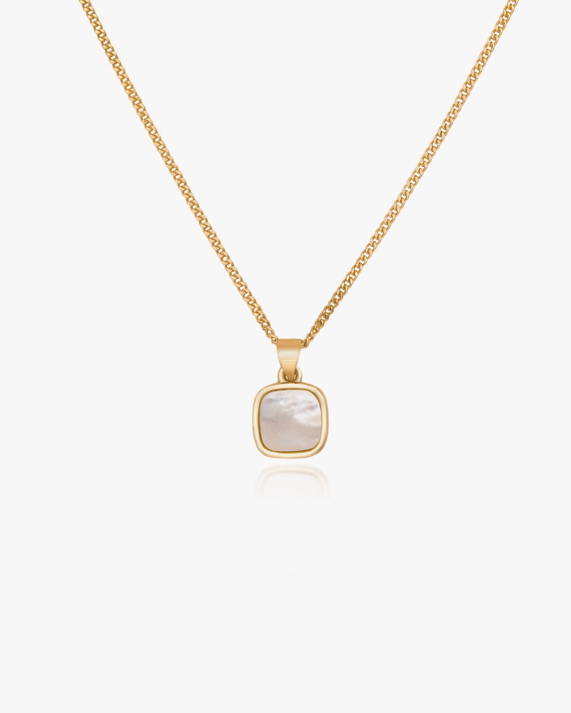 Emma Mother of Pearl Pendant Necklace / Gold-Filled - Midori Jewelry Co.