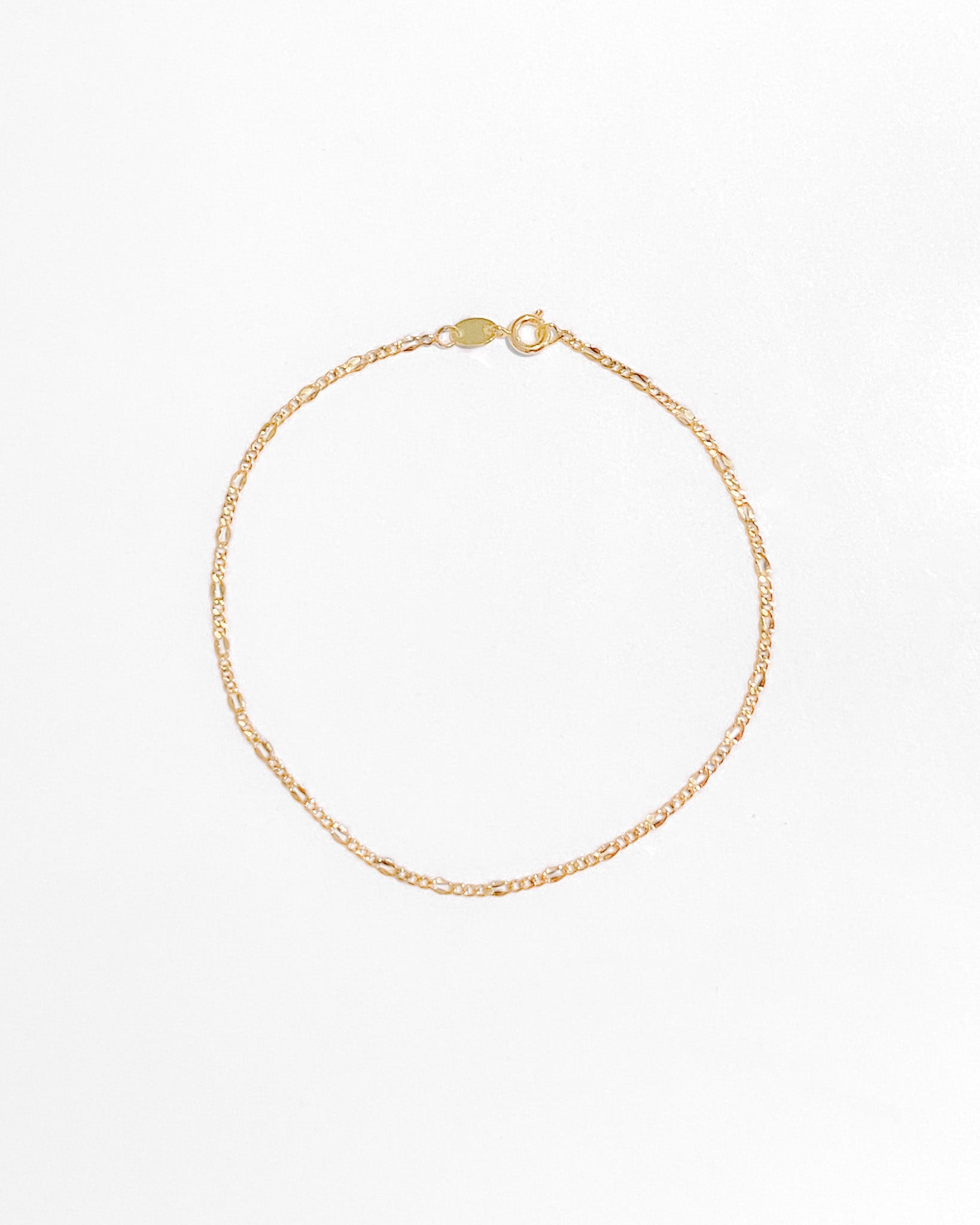 Figaro Chain Anklet / Gold-Filled - Midori Jewelry Co.