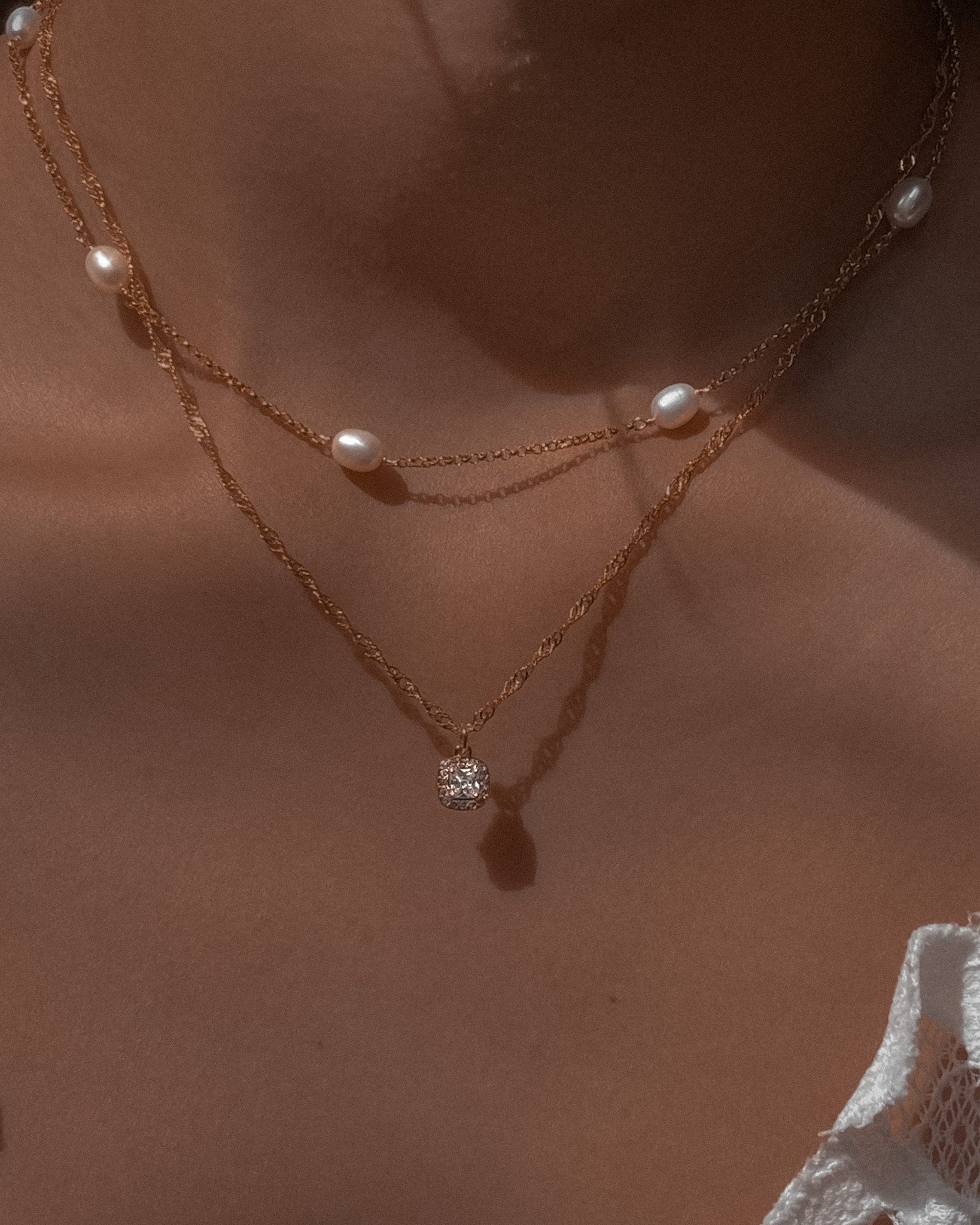 Gabi Pearl Choker Necklace / Sterling Silver - Midori Jewelry Co.