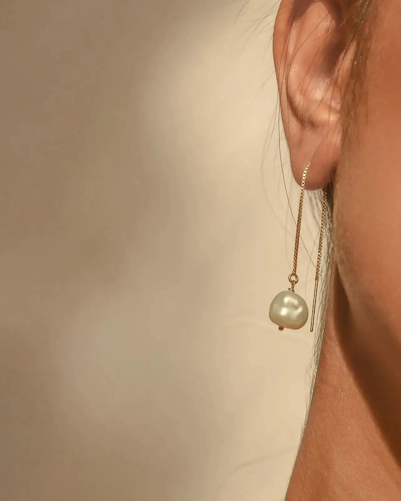 Pearl Earrings Giovanna Pearl Threader Earrings / Gold-Filled Midori Jewelry Co.