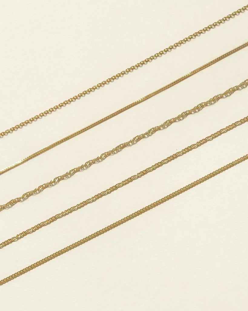 Chain Necklaces Flat Cable Chain / Gold-Filled Midori Jewelry Co.