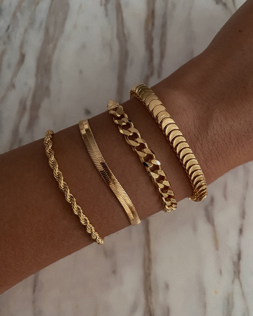 Hera Herringbone Bracelet / Gold-Filled - Midori Jewelry Co.