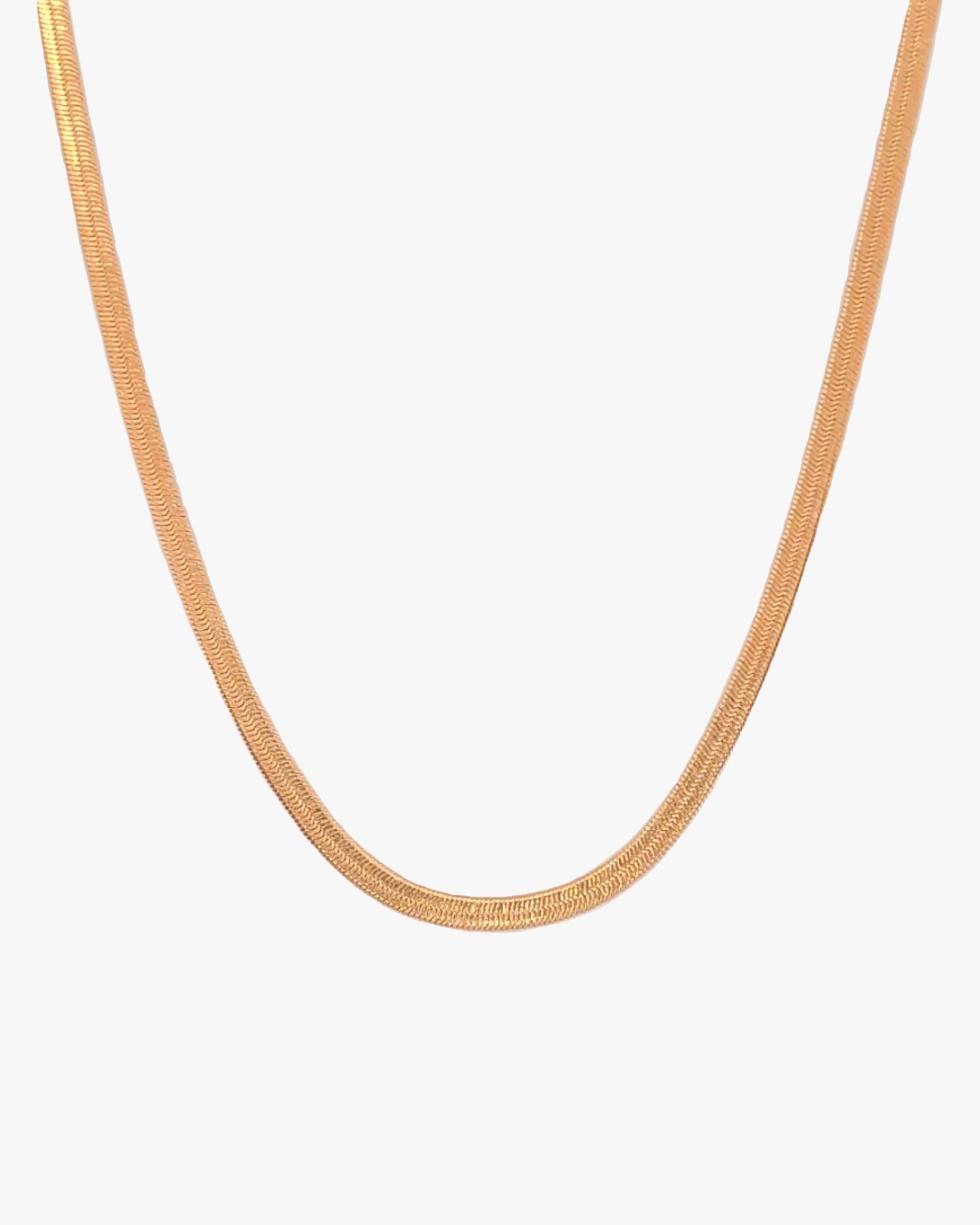 Hera Herringbone Chain Necklace / Gold-Filled - Midori Jewelry Co.