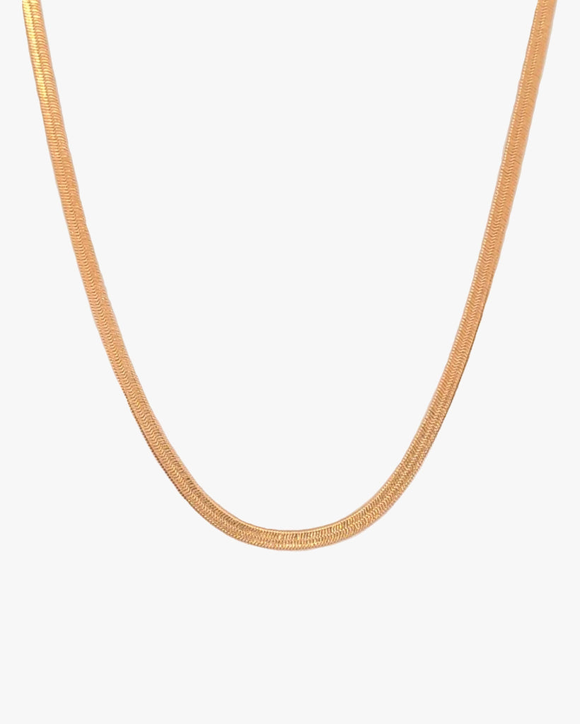 Hera Herringbone Chain Necklace / Gold-Filled - Midori Jewelry Co.