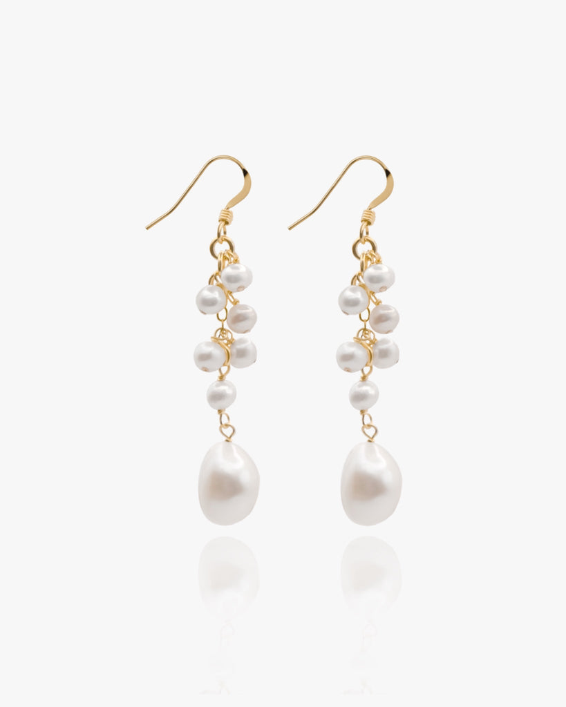 Malta Pearl Drop Earrings / Gold-Filled - Midori Jewelry Co.