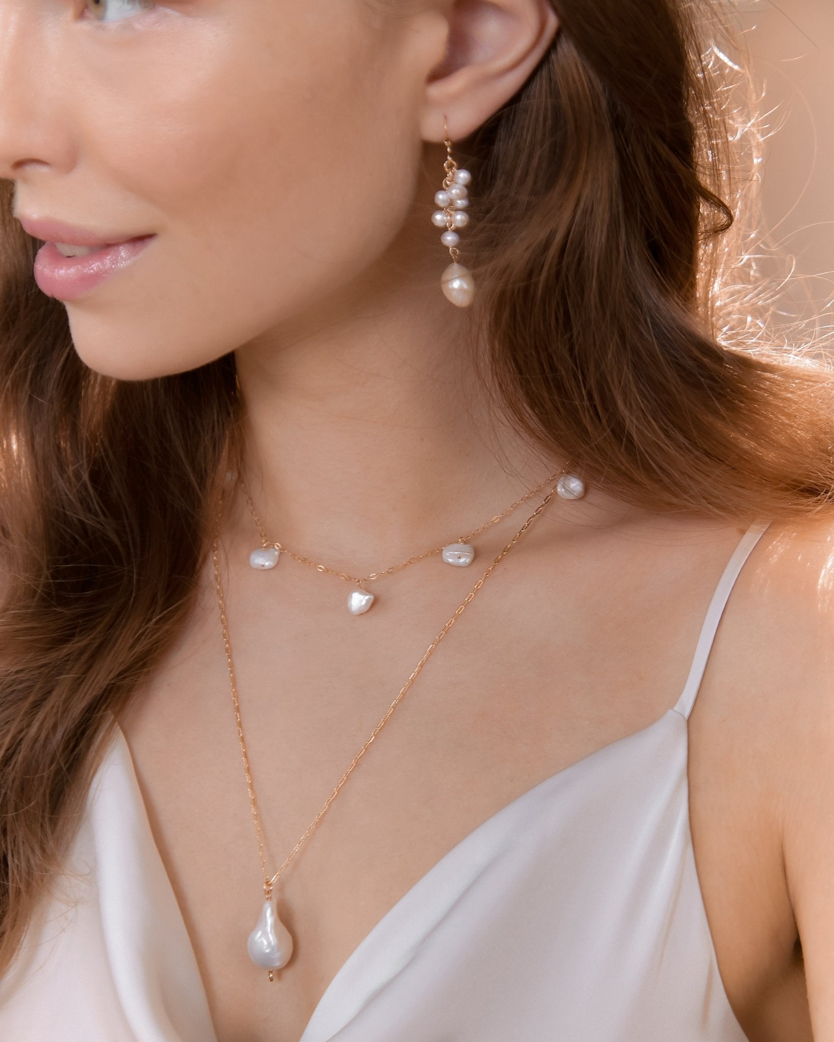 Malta Pearl Drop Earrings / Gold-Filled - Midori Jewelry Co.