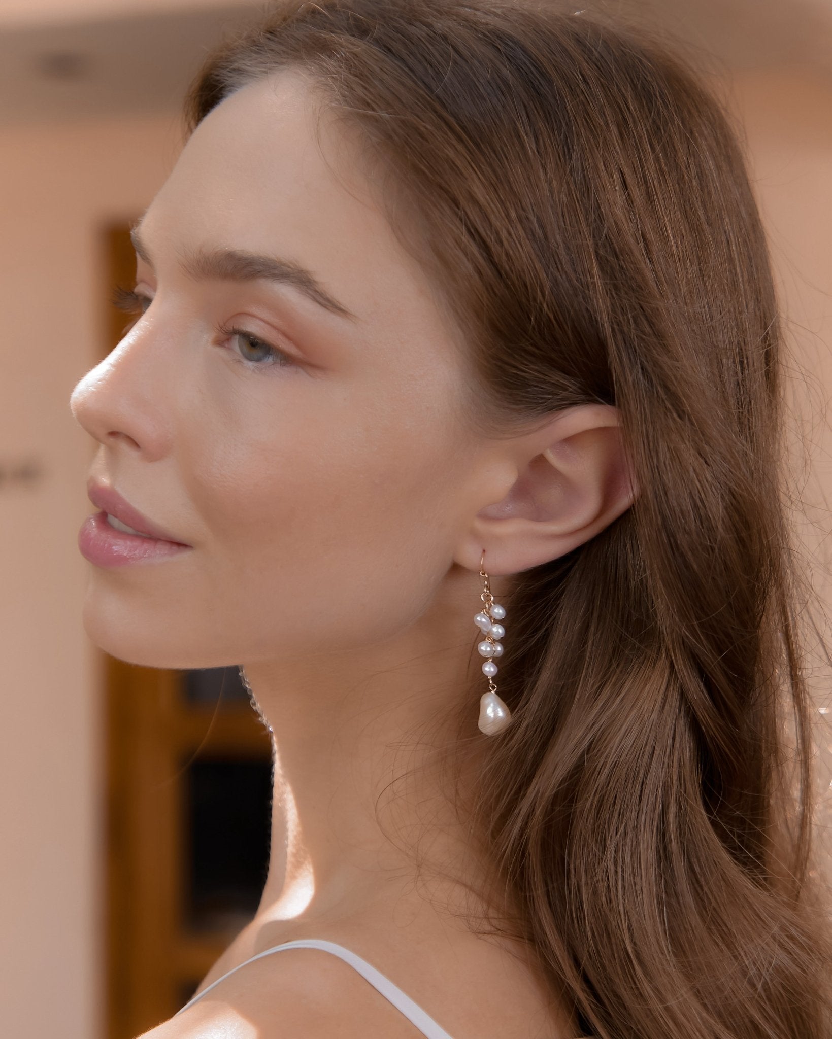 Malta Pearl Drop Earrings / Gold-Filled - Midori Jewelry Co.