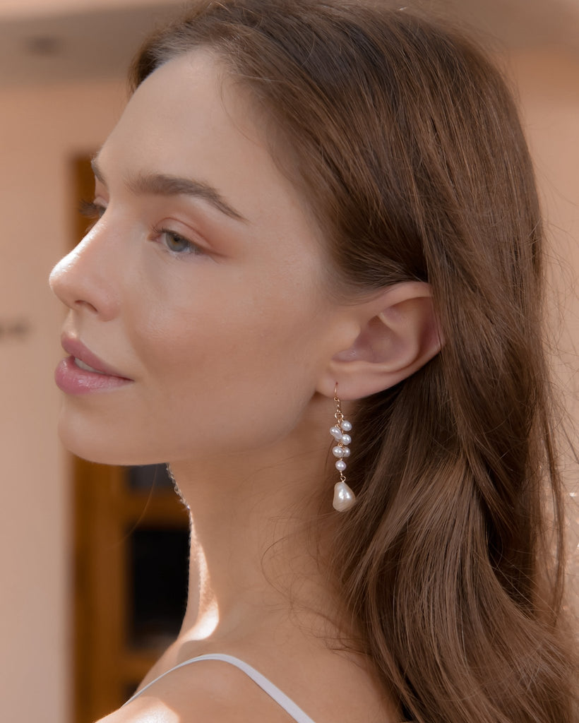 Malta Pearl Drop Earrings / Gold-Filled - Midori Jewelry Co.