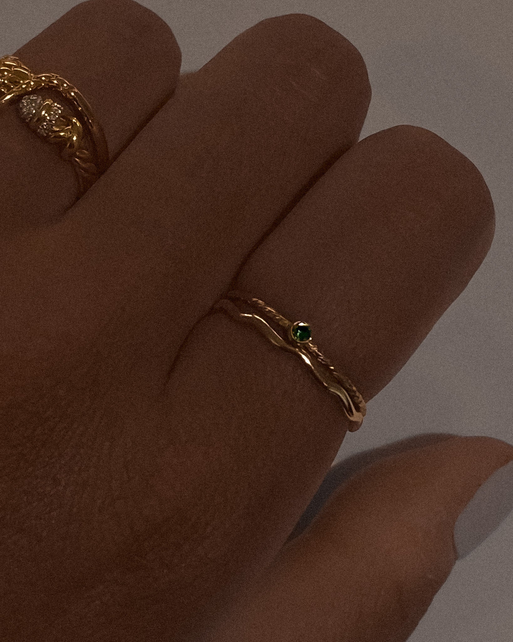 Mini Emerald Solitaire Ring / Gold-Filled - Midori Jewelry Co.