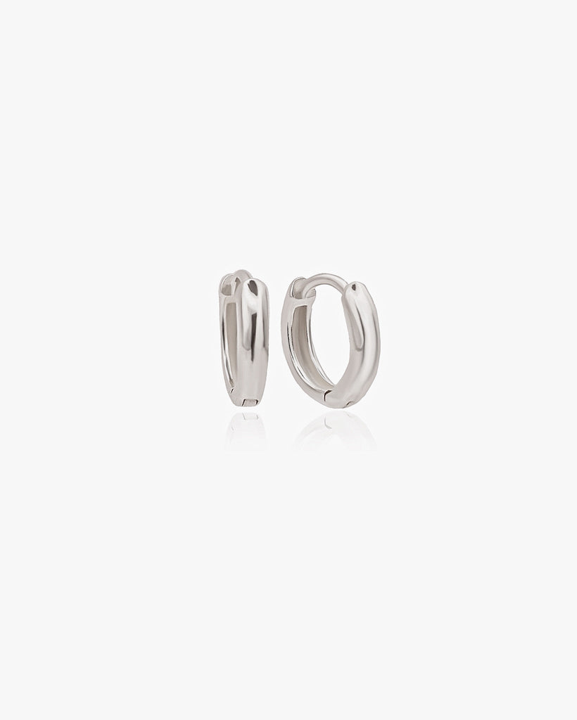 Mini Huggie Hoops / Sterling Silver - Midori Jewelry Co.