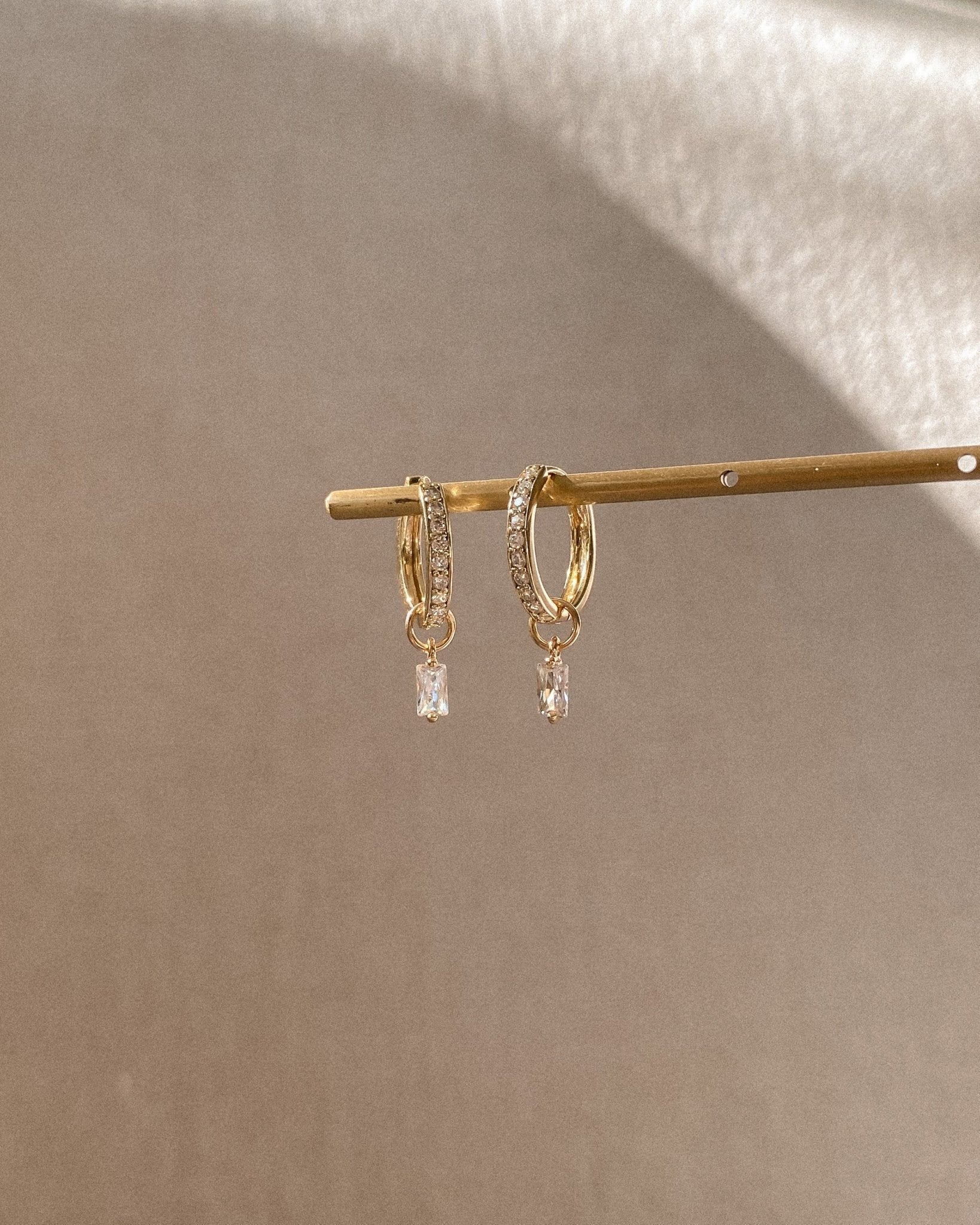 Charms Rectangle CZ Charm / Gold-Filled Midori Jewelry Co.