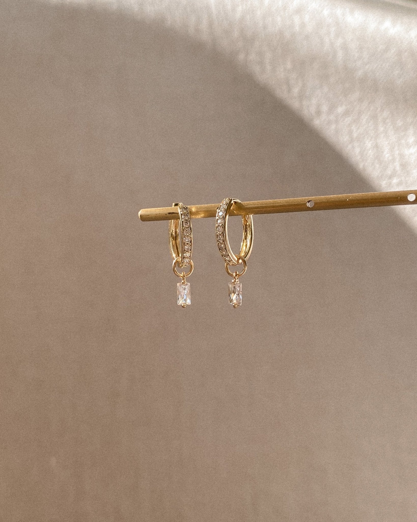 Charms Rectangle CZ Charm / Gold-Filled Midori Jewelry Co.