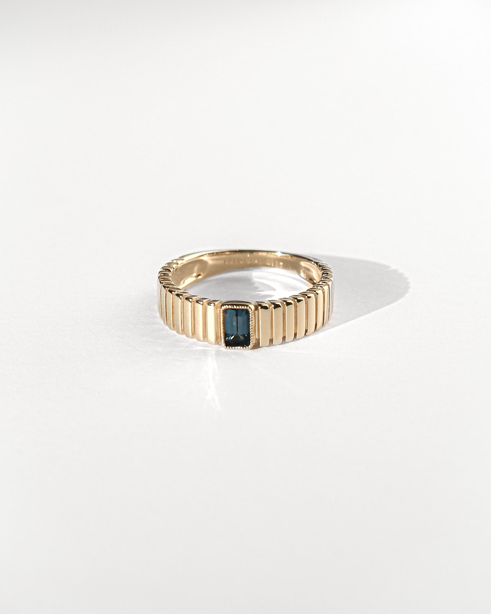 Statement Rings Saturn Ribbed Ring / 9K Solid Gold Midori Jewelry Co.