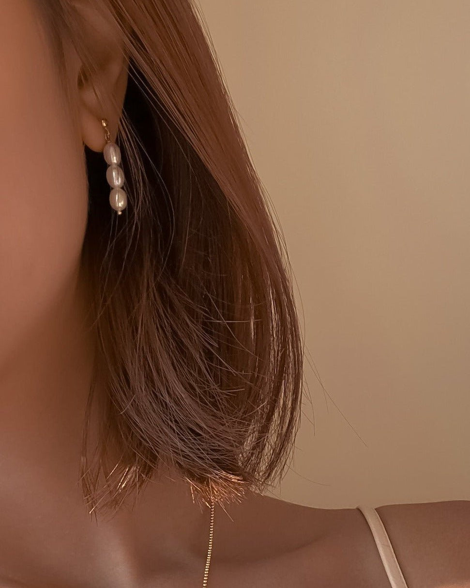 Seychelles Pearl Earrings / Gold-Filled - Midori Jewelry Co.