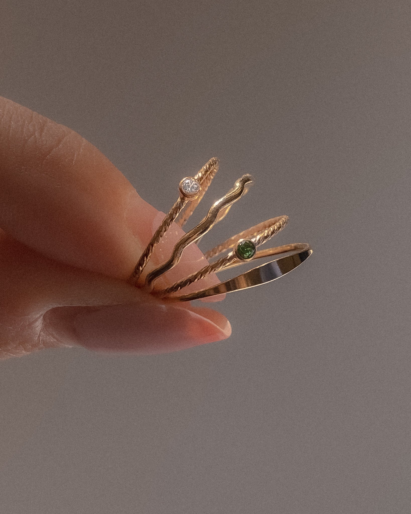 Tiny Signet Stacking Ring / Gold-Filled - Midori Jewelry Co.