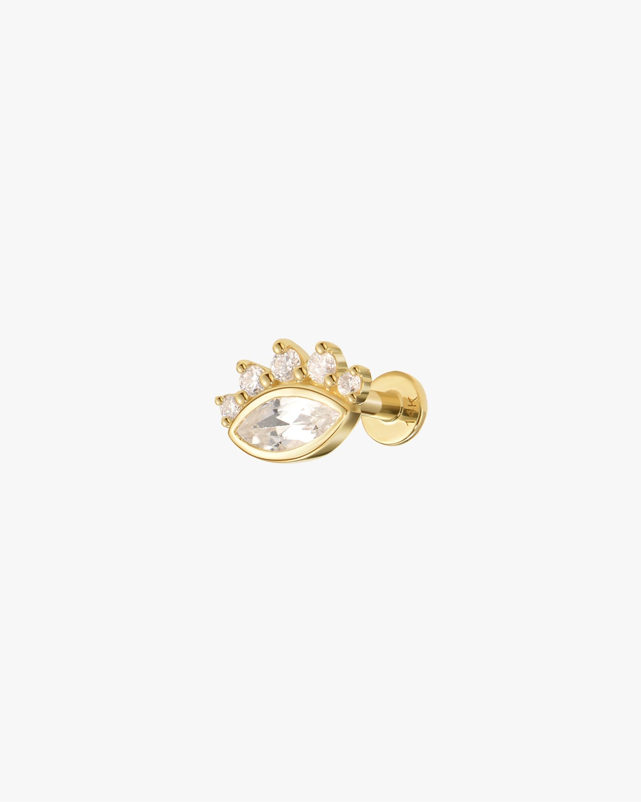 Angel Eye Flatback Stud in 14k Gold - Midori Jewelry Co.
