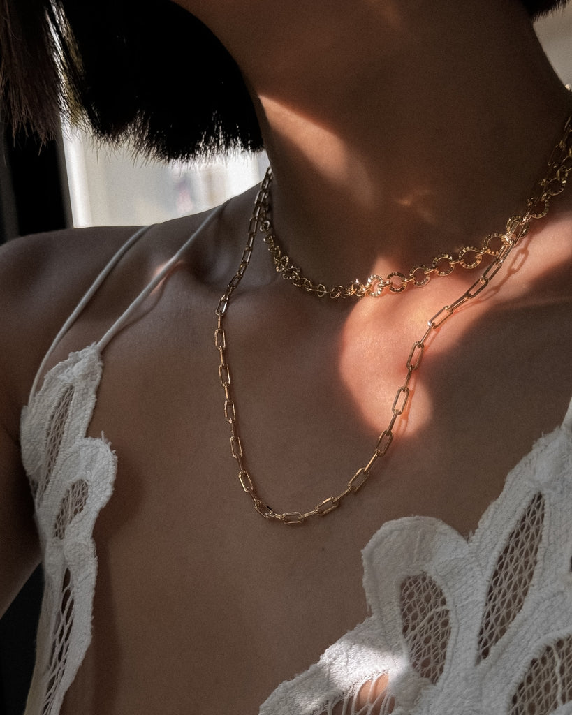 Aubrey Paperclip Chain Necklace - Midori Jewelry Co.