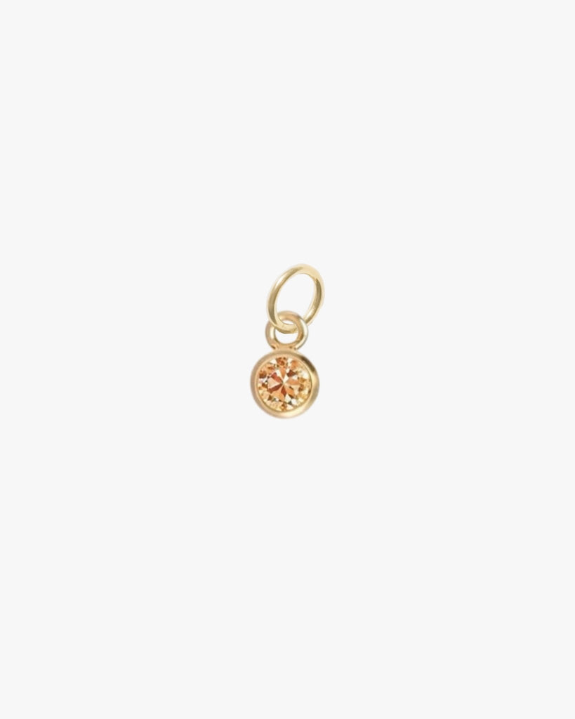 Birthstone Round Charm - Midori Jewelry Co.