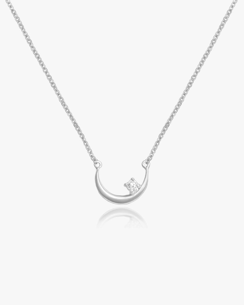 Crescent Moon Choker in Silver - Midori Jewelry Co.